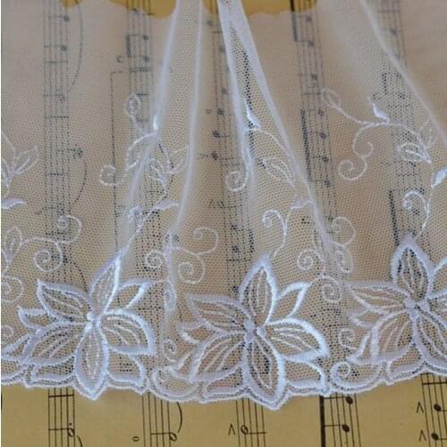 10meters Mesh Lace Trim Fabric DIY Embroidered Net 12.5cm Width Ribbon Flowers For Sewing Craft Accessories 2021