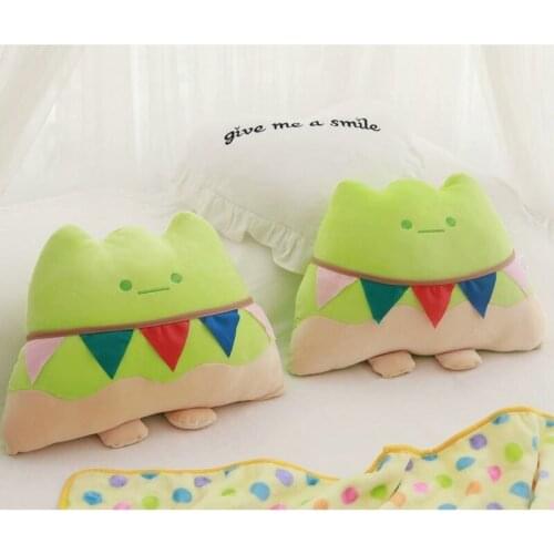 Cute Elf Head Cushion Soft Bunting Dressing Mountain Throw Pillow Stuffed Green Mountain Sofa Decor Cushion Girly Lovely Pillow