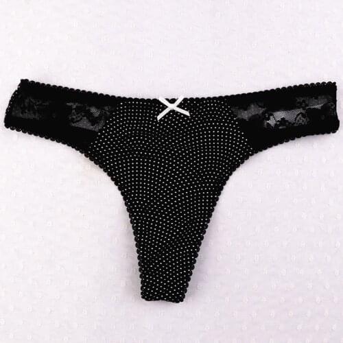 1PCS Women Low Rise G-String Sexy Lace Dot Underwear Ladies Panties Lingerie Bikini Girls Underwear Pants Thongs Intimatewear