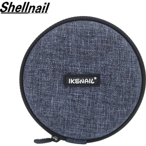 Shellnail Unique Earphone Electronic Bag Round Felt Earphone Storage Bag Case For Headphone Portable Headset Box Health Material