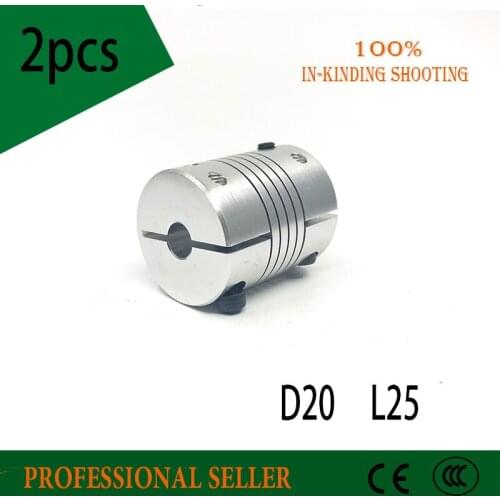 Shafts D20 L25 5*8mm Clamp Type elastic coupling Z Axis Connector Two Size Shafts Together 3D Printer accessories