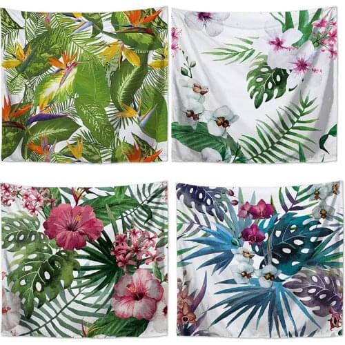 Plant Printed Wall tapestry Background cloth wall carpet hanging Home Decor Beach mat witchcraft supplies 75*90cm GT-0011