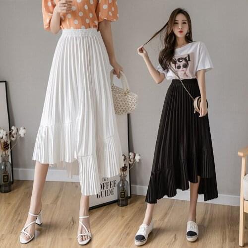 2021 Spring and Autumn New High Waist Maxi Skirts Womens Long Velvet Pleated Skirt Retro Fashion A-line Cake Bottoms