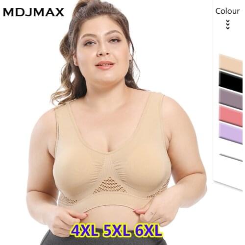 Plus Size Bras For Women 2021 Lace Sport Women Underswear Large Size Feamle Push Up Bralette 5xl 6xl Seamless Bh Comfort Top
