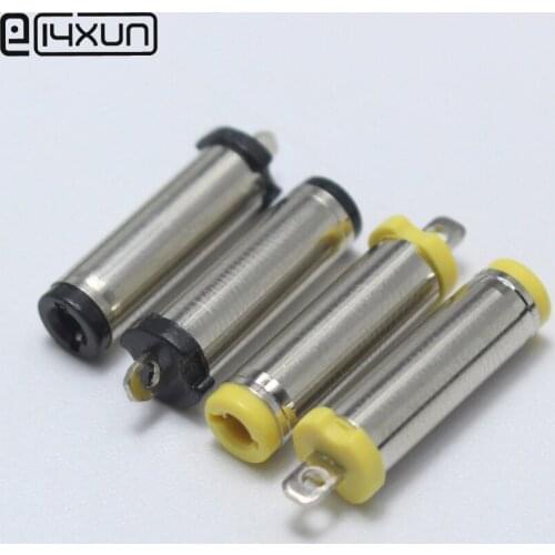 10PCS 5.5*2.1 / 5.5*2.5mm DC Power Plug Yellow / Black Head Metal Audio Connector Plug DIY Repair Parts