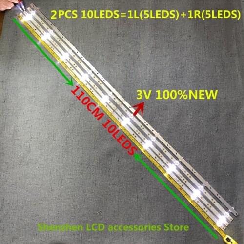 10Pieces/lot 5R+5L For LCD TV backlight bar LB5514E V0_00 V0_01 3V 10LEDS=R(5LEDS)+L(5LEDS) 110CM 100%NEW