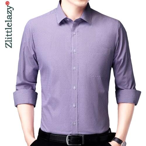2021 Brand New Long Sleeve Men Social Shirt Streetwear Casual Pocket Dot Shirts Dress Mens Slim Regular Fit Clothes Fashions 908