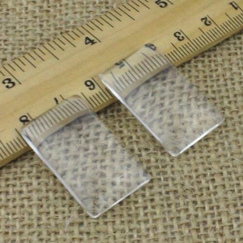 23x33mm Rectangle Flat Back Clear Crystal Glass Cabochon Dome Cameo Jewelry Finding,Clear Glass Thickness:4mm 3pcs/lot (K02993)
