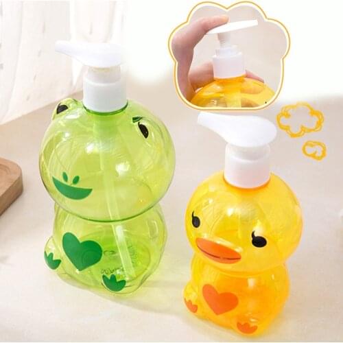 250ml Portable Soap Dispenser Child Cute Animal Frog/Duck Shape Press Type Split Empty Pump Bottle Shampoo Shower Container