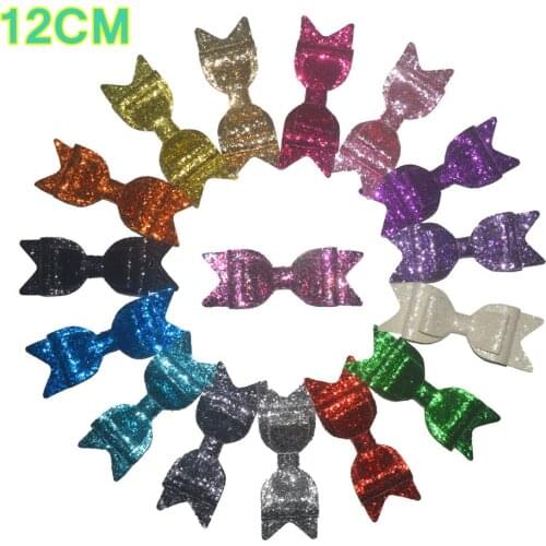 30 pcs / lot , 12 cm big sequin bow for apparel accessories 16 colors for choose