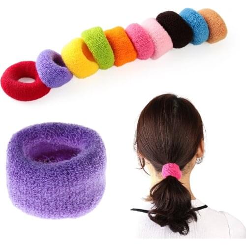 5PCS Women Fashion Big Wide Soft Rubber Bands Ponytail Elastic Hair Holders Candy color Hair Accessories Hair Tie Rope for Women