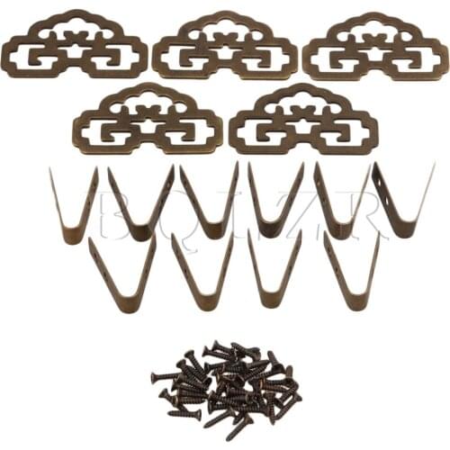 5 x BQLZR 4.8cmx3cm Bronze Antique Classical Painting Hanger Hanging Hook