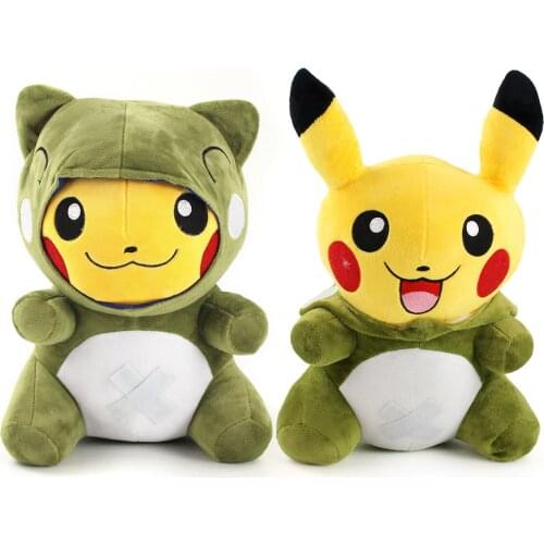 30cm Pokemon Anime Pikachu Cosplay Substitute Avatars Doll Dinosaur Frog Cute Animals Pet Plush Soft Stuffed Toys Kids Gift
