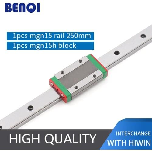 Free shipping 15mm width cnc linear guide slider MGN15H + CNC linear guideway MGN15-L250mm rail made in china