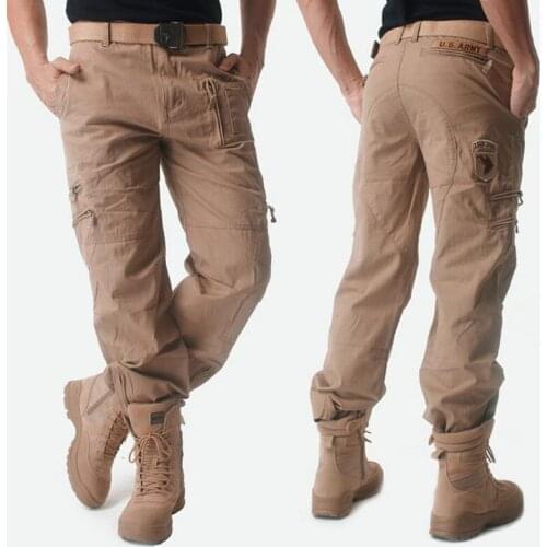 Outdoor Climbing Training Army Military Tactical Pants Male Spring Autumn Multi Pocket Camouflage Loose Cargo Trousers Overalls