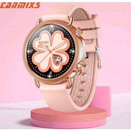 CanMixs V25 Smart Watch Women Full Touch Screen Blood Pressure IP67 Waterproof Fitness Tracker Smartwatch for iOS Android