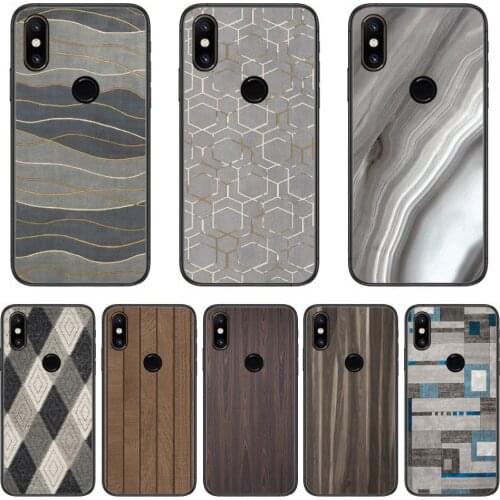 Wooden Black Grey Design Phone Case For xiaomi M2 C3 X3 F2 Lite NFC 6 5 x Poco k30 Pro Anime Black Cover Silicone Back Pretty