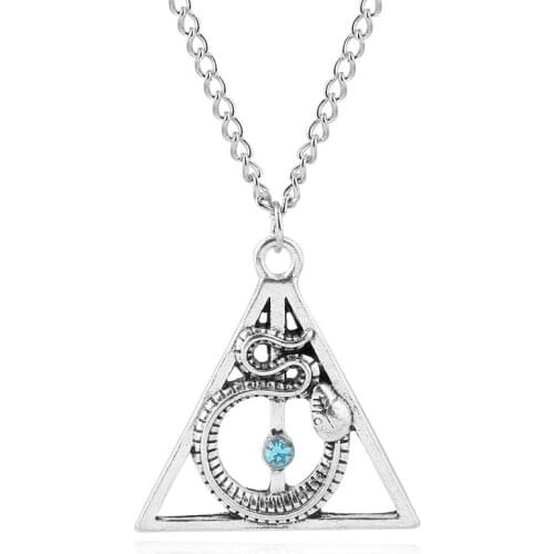 Harried Hogwart The Deathly Hallows Alloy metal Necklace Pendants Potters Luna Triangle Jewelry gift For women men birthday gift