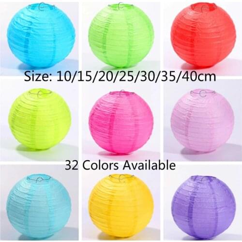 10-15-20-25-30-35-40cm Chinese Round Paper Lantern Ball Wedding Party Kids Birthday Party Christmas Decoration Babyshow Supplies