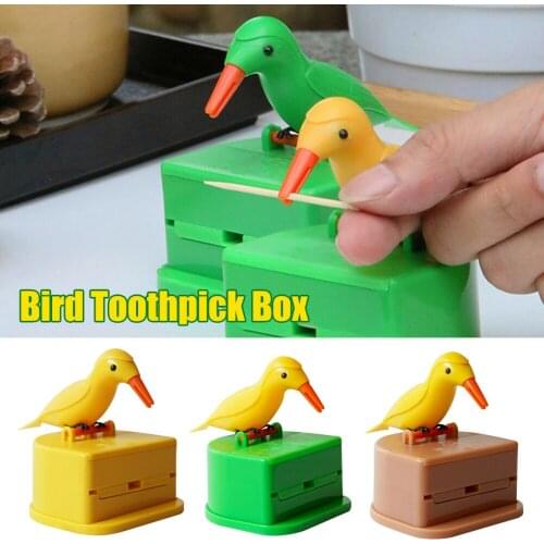Toothpick Box Toothpick Storage Case Automatic Dispenser Bird Shape ABS Plastic Holder Cartoon toothpick box toothpick