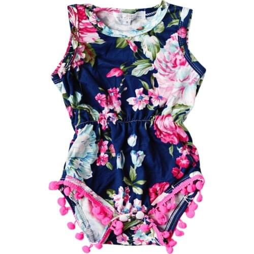 Summer Baby Clothes Baby Girls Flower Watermelon Print Tassel Jumpsuit Infant Playsuit Kids Sunsuit Baby Girl Newborn Romper