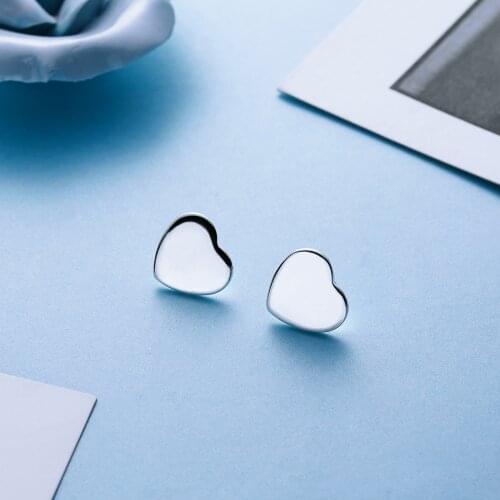 Trendy Minimalist Gold Silver Color Heart Star Stud Earrings Simple Small for Women Student Teen Jewelry Gift