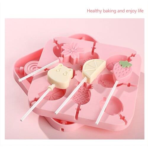 Cartoon Cake Baking Mold Cheese Stick Candy Lollipop Chocolate Eco-friendly Silicone Ice Cover Silicone Homemade Baking Supplies