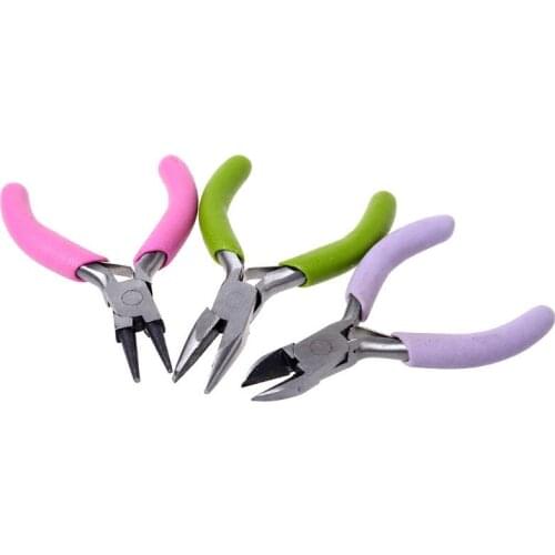 3pcs/set Mini Jewelry Beads Making Tools Pliers Beading Line Chain Cutter DIY Kit