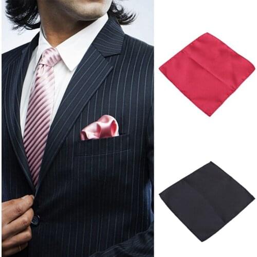 England Solid Colors Hankerchief Scarves Vintage Silk Satin Men Suit Pocket Square Handkerchiefs Wedding Dress Chest Towel