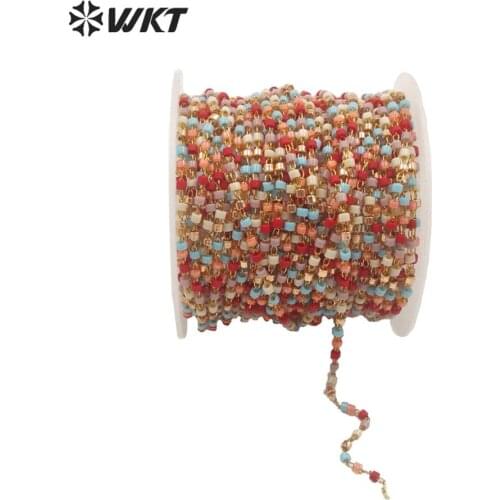 WT-RBC153 Wholesale 2mm tiny spacer beads chain women jewelry making bracelet and necklace chain for DIY design chain