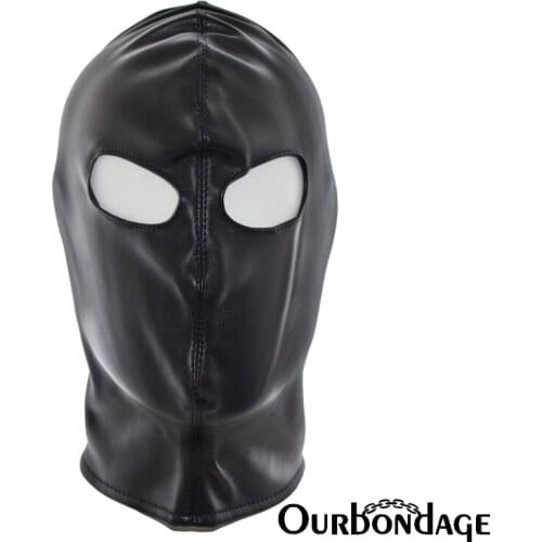 Ourbondage 2 Color PU Leather Head Restraints Harness Fully Hood Bondage Eyes Open BDSM Costume Men Women Sex Toys