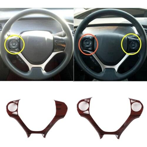For Honda Civic 9th 2012 2013 2014 2015 Steering Wheel Panel Cover Decoration Carbon Fiber