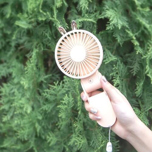 Lovely Rabbit Portable USB handheld fan Rechargeable Mini air cooling handy fan with adjustable angle folding table fan