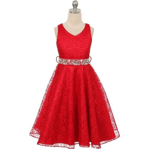 White Flower Girls Dresses For Wedding Tulle Lace Big Girl Dress Party Christmas Dress Children Princess Costume For Kids
