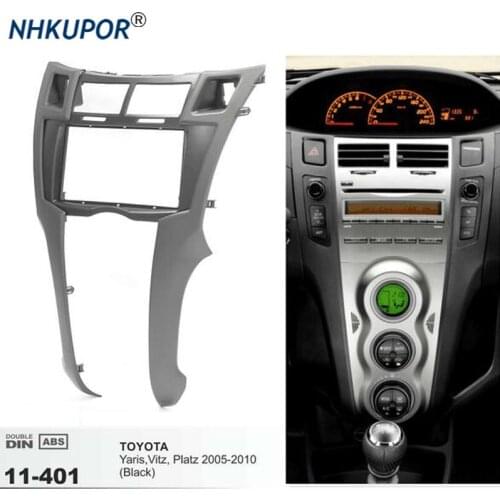 11-401 Car Radio Fascia for TOYOTA Yaris Vitz Platz 2005-2010 (Black) Stereo Fascia Dash CD Trim Installation Frame Kit