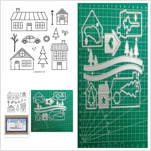 Christmas Coming Home Metal Cutting Dies and Stamps Scrapbooking Decoration Paper Card Embossed Photo Album Craft Template