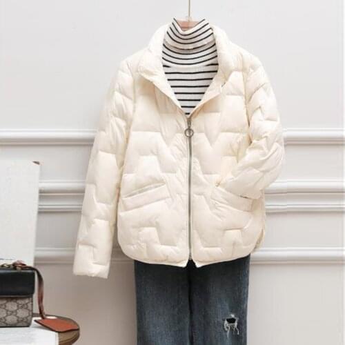 SEDUTMO Autumn Fashion Ultra Light Thin Duck Down Coat Women Casual Short Slim Jackets Winter Black Basic Parkas ED1689