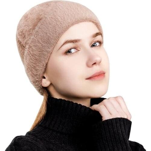 2021 Fashion Wool Winter Hat For Women Knit Beanies Hat Warm Outdoor Travel Ski Cold Knitted Hat