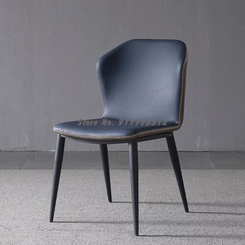 Modern minimalist home backrest soft bag dining chair minimalist net red makeup chair iron dining table chair nordic restaurant
