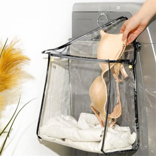 Clothes Storage Bag Waterproof Dustproof Clear Underwear Organizer Hanging TUP Pouch Bathroom Dormitory Storage Bag