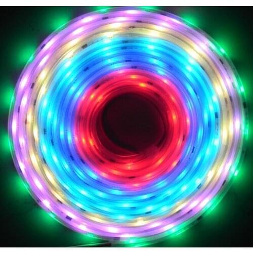 5m led digital strip,DC12V input,WS2811IC(256 scale);10pcs IC and 30pcs 5050 SMD RGB each meter;waterproof