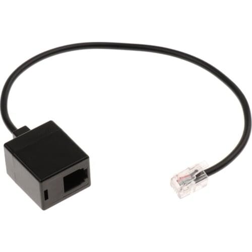 Telephone Extension Cable RJ9 Male Modular Plug to RJ9 Female Modular Jack - 24.5cm