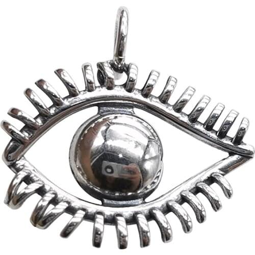 New solid pure S925 silver jewellery retro craftsmanship fashion personalized eye accessories woman pendant