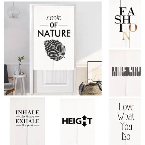 Cotton Linen Black White Hanging Door Curtain Bedroom Half Panel Curtain Shower Toilet Blackout Curtain Home Decoration