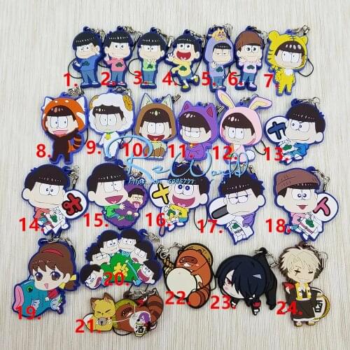 1pcs Promation Osomatsu Family Anime Keychain Osomatsu-san Full Number Keyring Portachiavi Llaveros