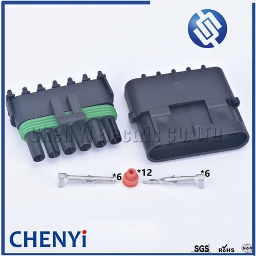 2set 6 Pin Delphi 2.5 Series automotive electrical cable housing plug waterproof plastic wire harness connector 12010975 1201579