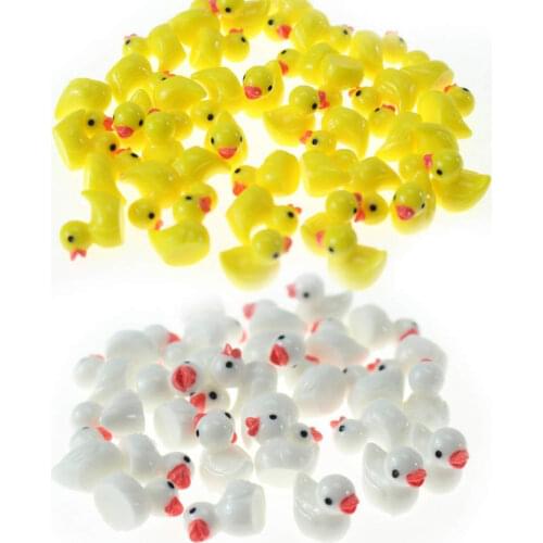20 Pcs Multiple Cute Miniature Figurine Ornaments Yellow White Ducklings Figurine For Miniature Garden Easter Decor Slime Charms