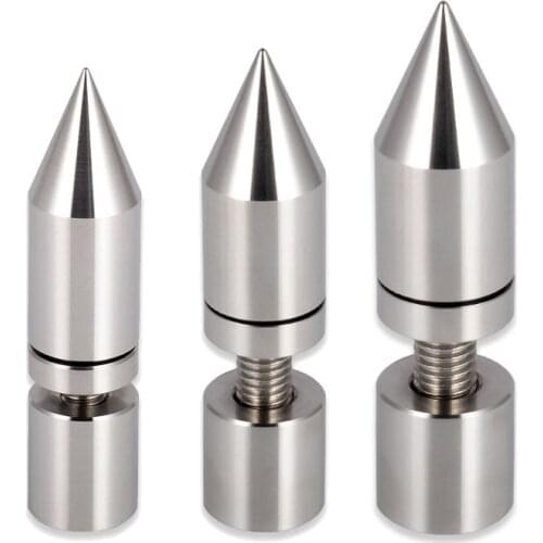 4PCS 316L Stainless Steel Speaker Adjustable Height Spike Amplifier Audio Tripod Shockproof Isolation Stand Feet Cone Base Pad