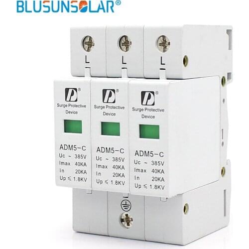 40pieces/lot high quality 3P 20-40kA 380V AC Din Rail SPD low voltage Surge Protective Device