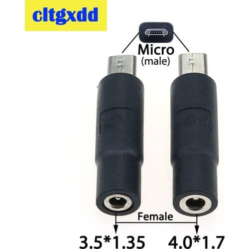 2pcs DC 3.5*1.35 4.*1.7 mm Power Female to 5Pin Micro USB Male Plug Jack Connector Adapter for Phone Tablet Charger Converter